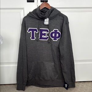 TEP fraternity Gray Hoodie with Greek Letters
